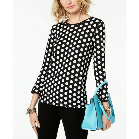 Michael Kors Tops - NEW Michael Kors Polka Dot Flare Sleeve Top Blouse
